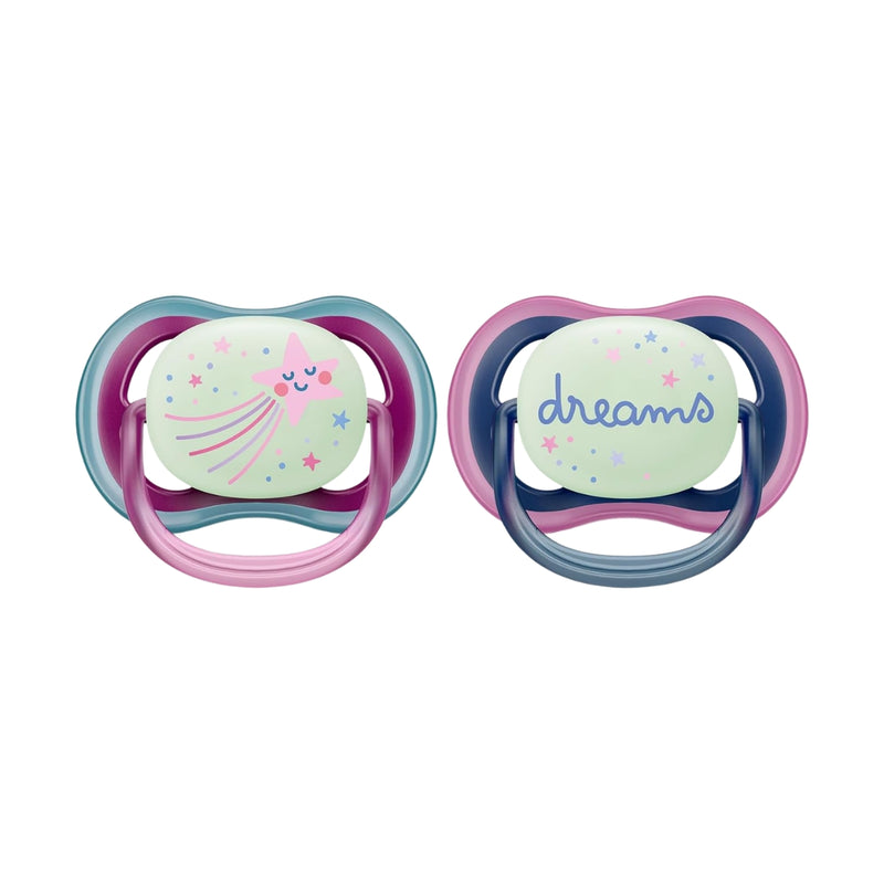 Philips Avent Ultra Air Soother Nighttime 6-18 Months Girl 2 Pack