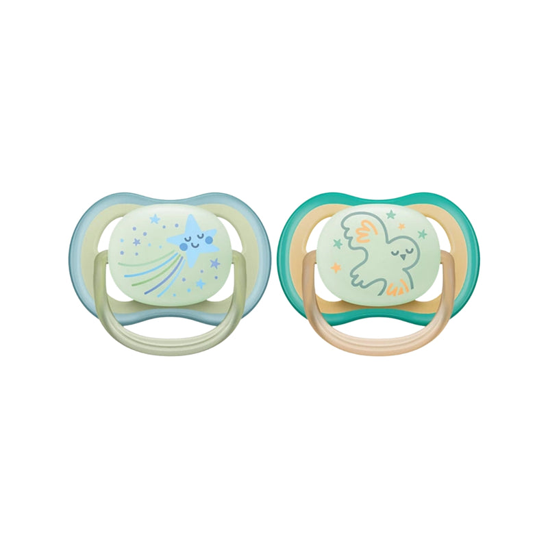 Philips Avent Ultra Air Soother Nighttime 0-6 Months Boy 2 Pack