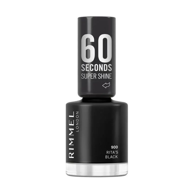 Rimmel 60 Seconds Nail Polish 900 Rita's Black 8ml