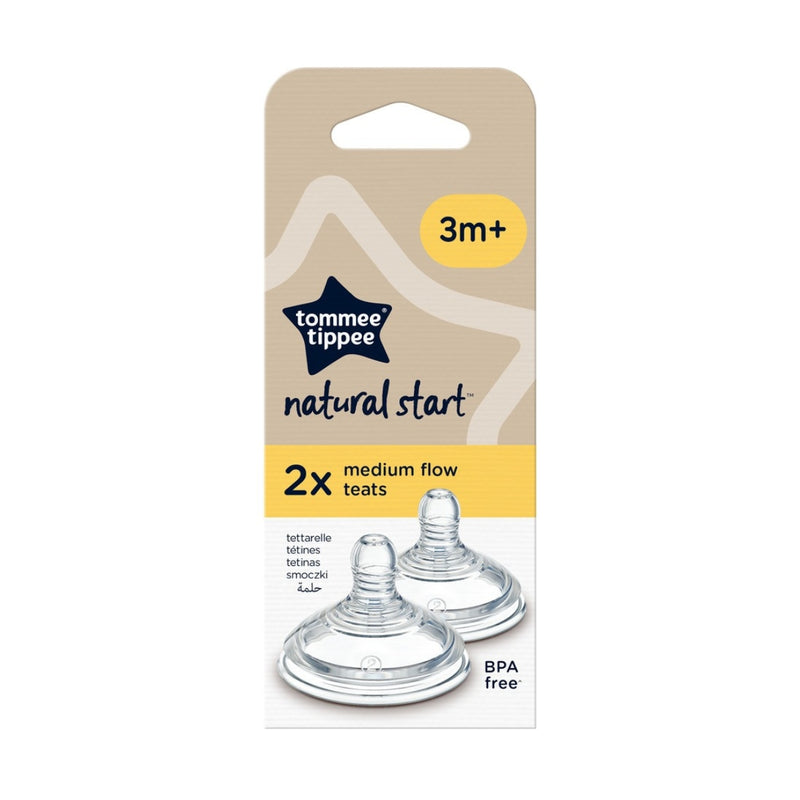 Tommee Tippee Closer to Nature Teats Medium Flow 3M+ 2 Pack