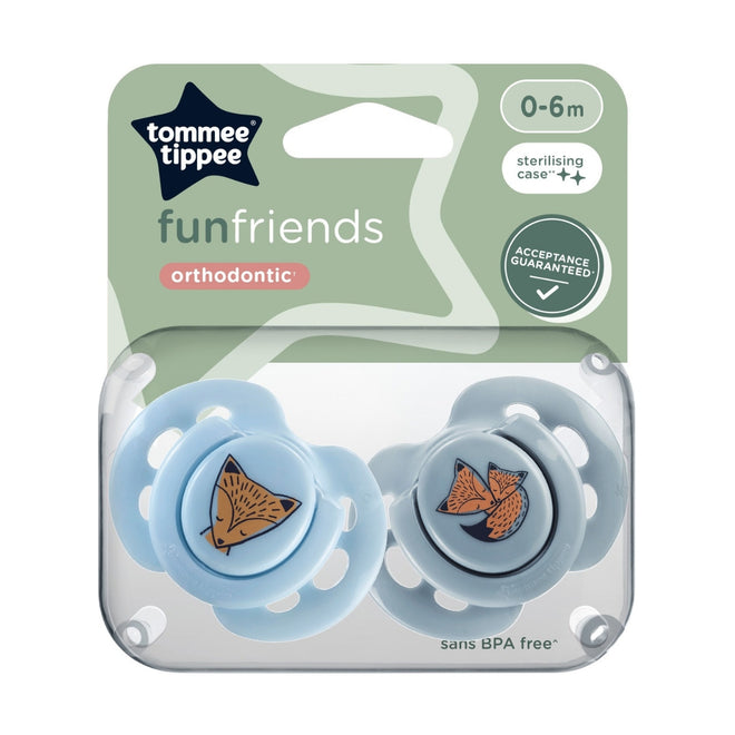 Tommee Tippee Fun Style Soothers 0-6M 2 Pack
