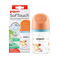 Pigeon SofTouch Plastic Bottle Decorated 0 Months+ Bear 160ml