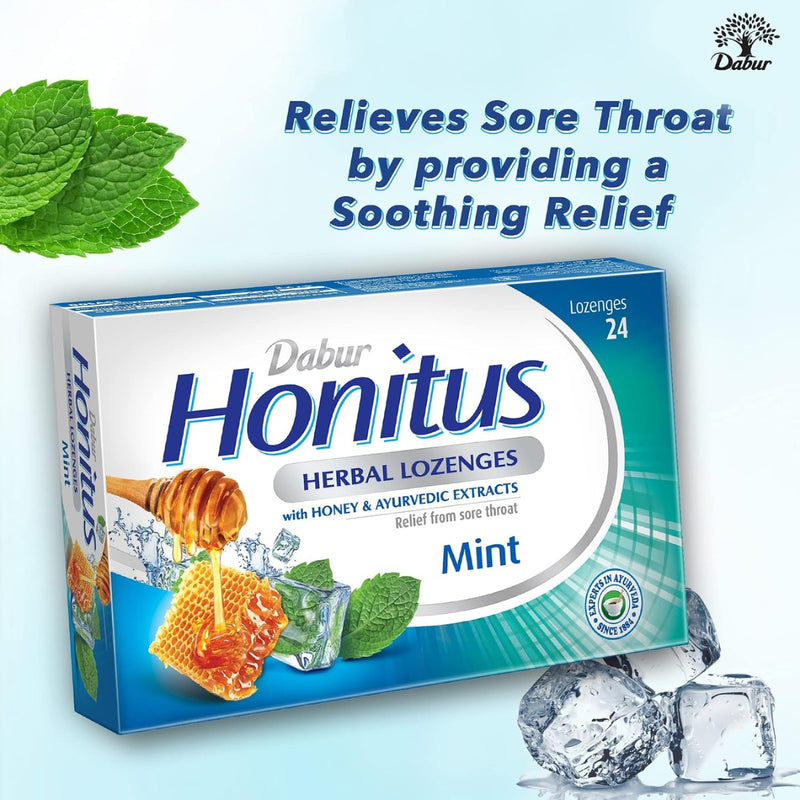 Dabur Honitus Herbal Mint  24 Lozenges