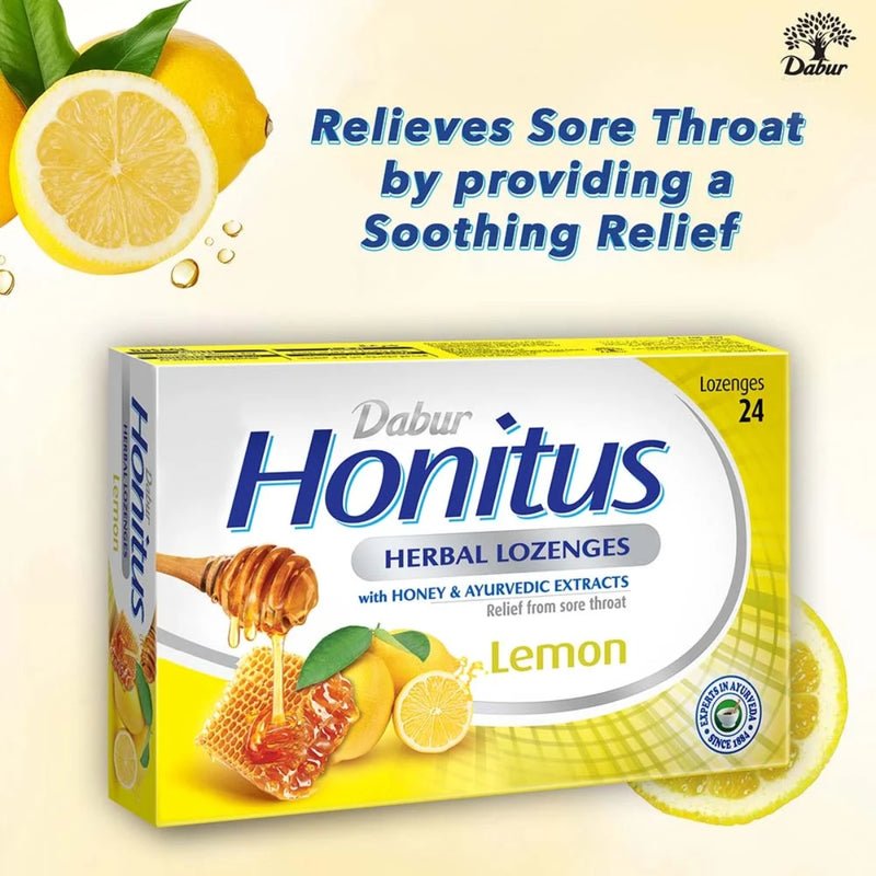 Dabur Honitus Herbal Lemon 24 Lozenges