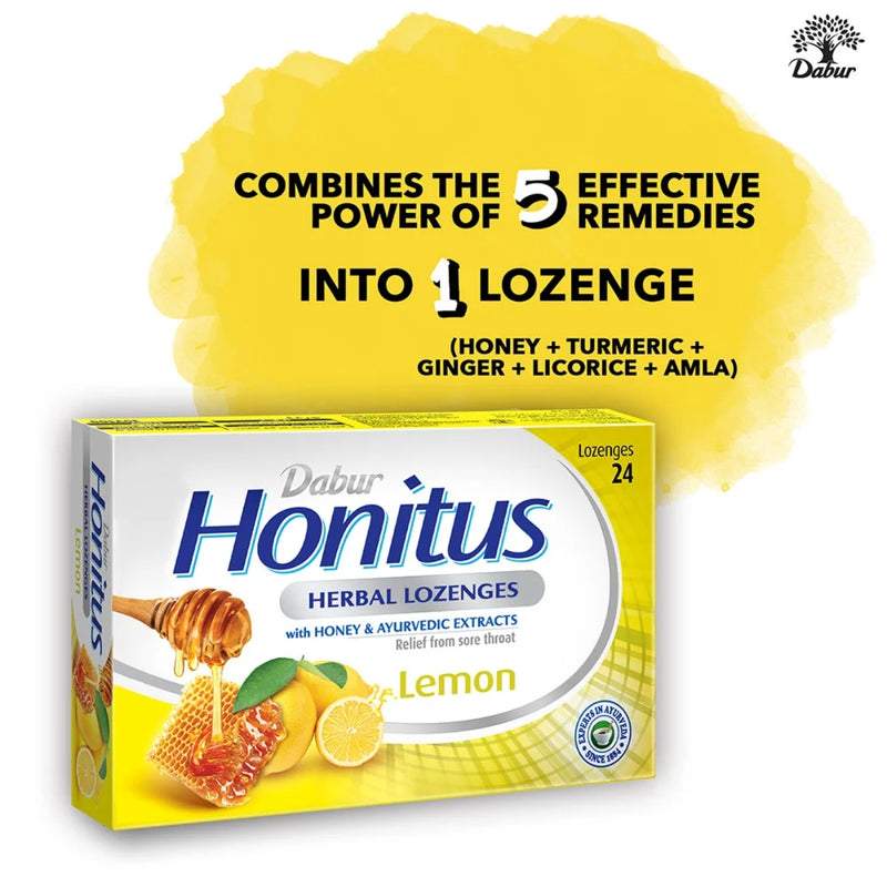 Dabur Honitus Herbal Lemon 24 Lozenges