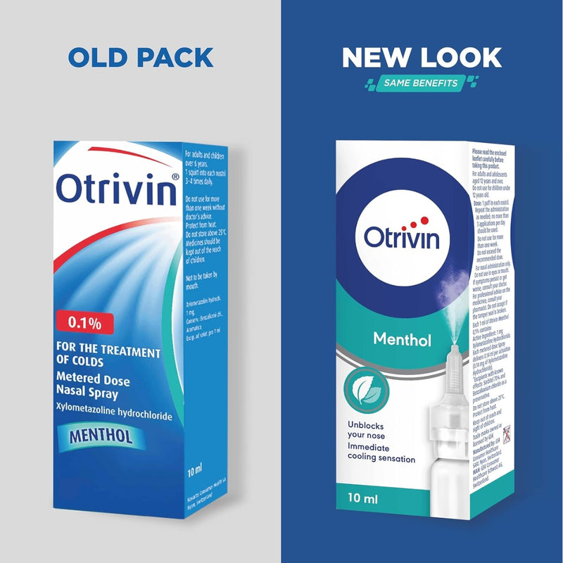 Otrivin 0.1% Nasal Spray Menthol 10ml