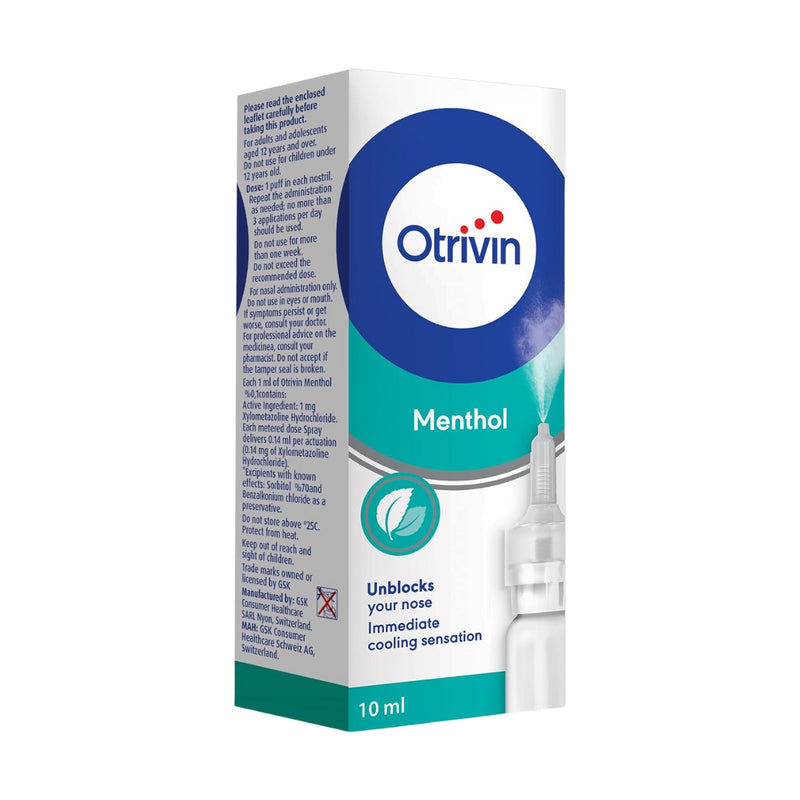 Otrivin 0.1% Nasal Spray Menthol 10ml