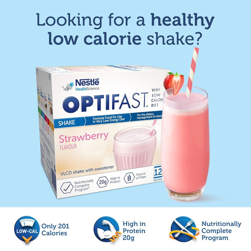Optifast Very Low Calorie Diet Shake Strawberry Flavor 636g