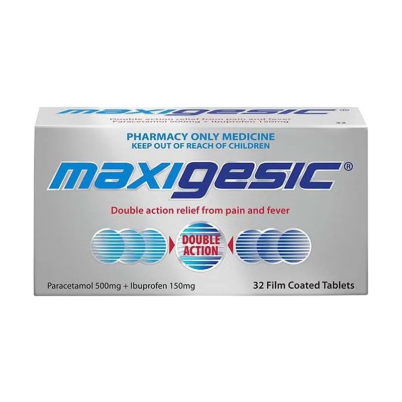 Maxigesic 500mg/150mg Double Action 32 Tablets