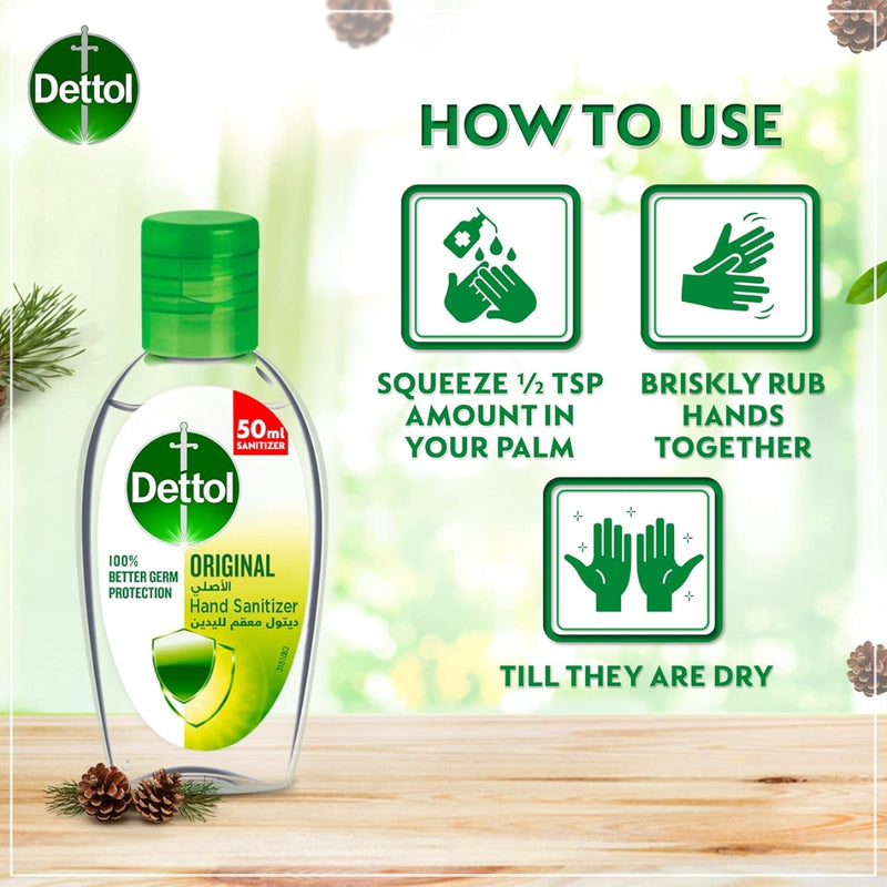 Dettol Antibacterial Hand Sanitizer Gel Original 50ml