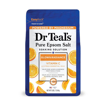 Dr Teals Pure Epsom Salt Soaking Solution Glow & Radiance 1.36kg