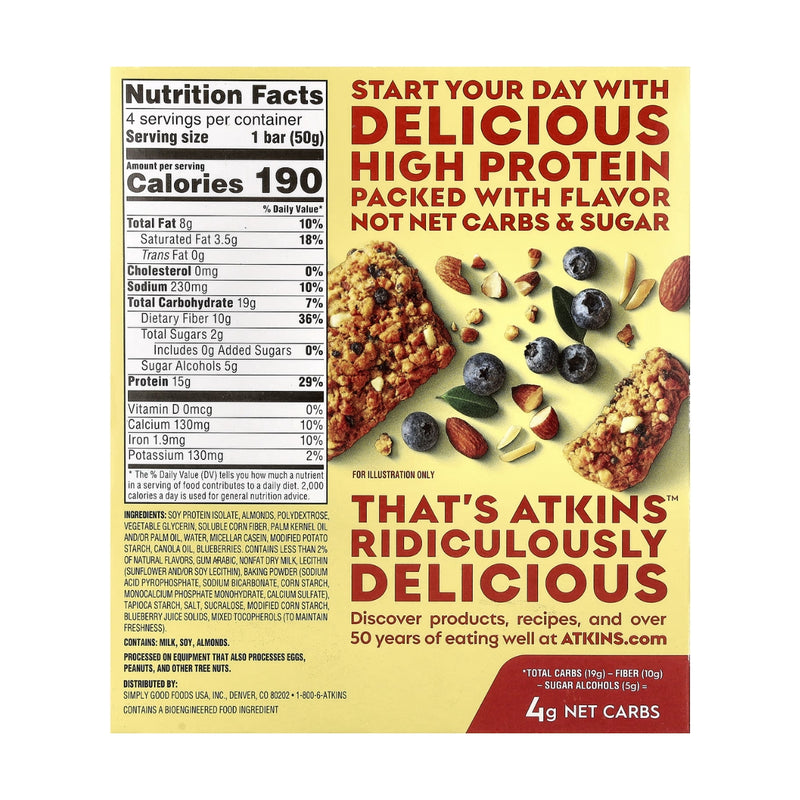 Atkins Meal Protein Bar Soft Baked Blueberry 50g