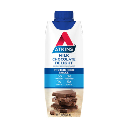 Atkins Protein Rich Shake Ready To Drink Milk Chocolate Delight 325ml