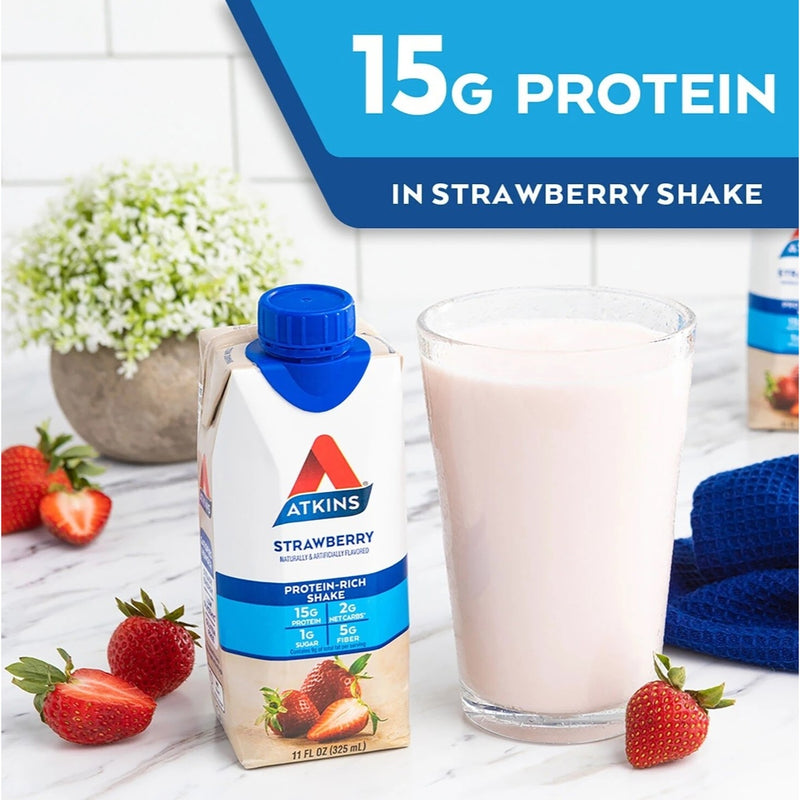 Atkins Protein Rich Shake Ready To Drink Strawberry 325ml