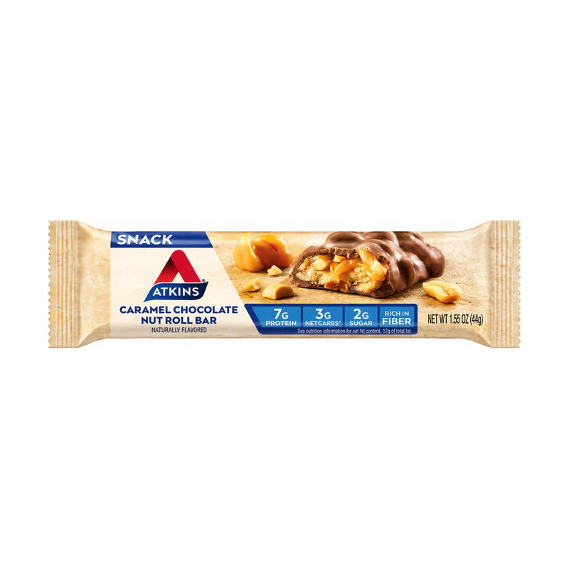 Atkins Snack Protein Bar Caramel Chocolate Nut Roll 44g
