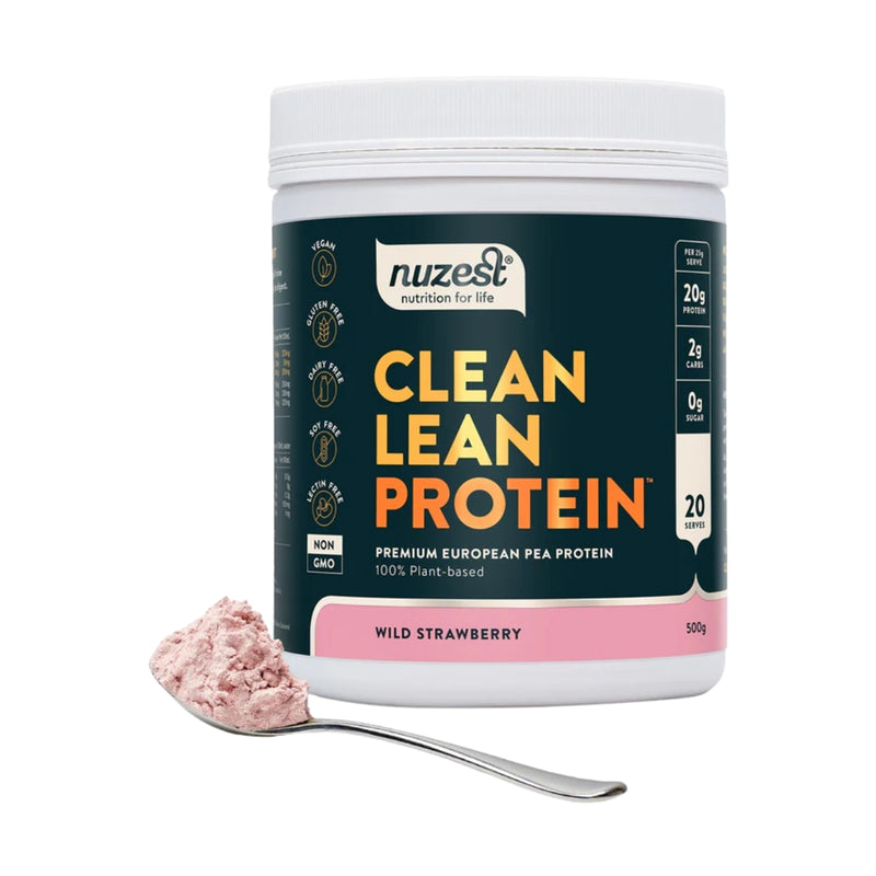 Nuzest Clean Lean Premium Pea Protein Drink Mix Wild Strawberry 500g
