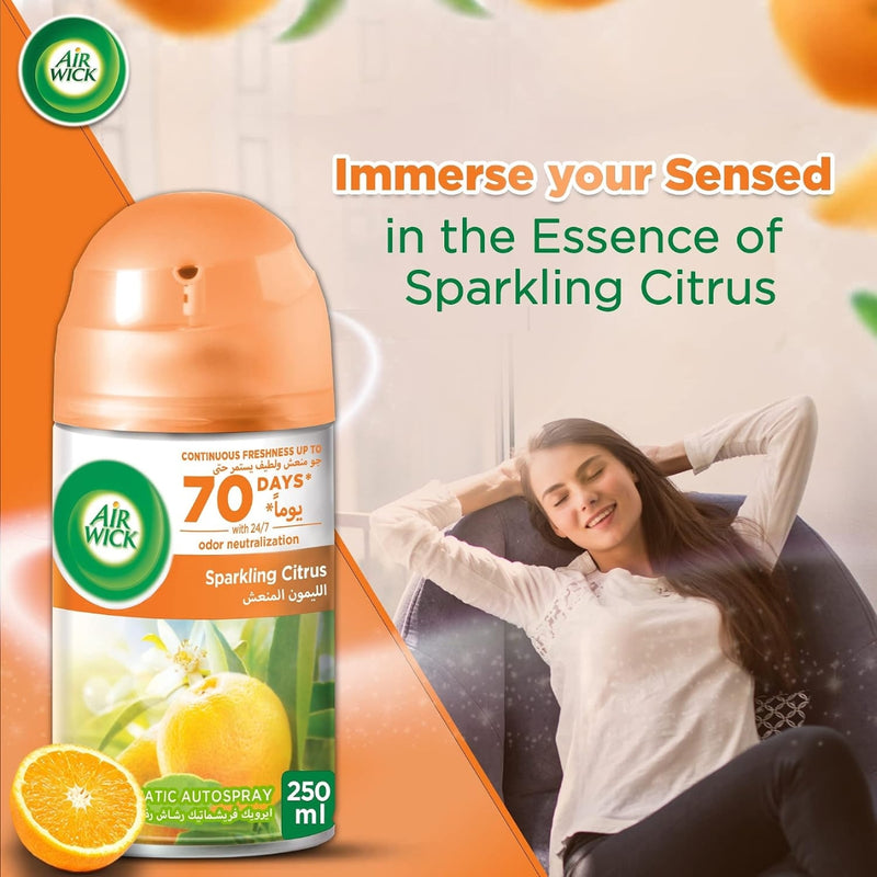 Air Wick Air Freshener Freshmatic Automatic Spray Refill Sparkling Citrus 250ml