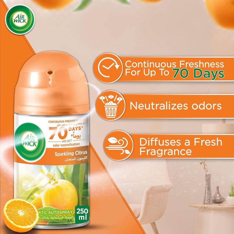 Air Wick Air Freshener Freshmatic Automatic Spray Refill Sparkling Citrus 250ml