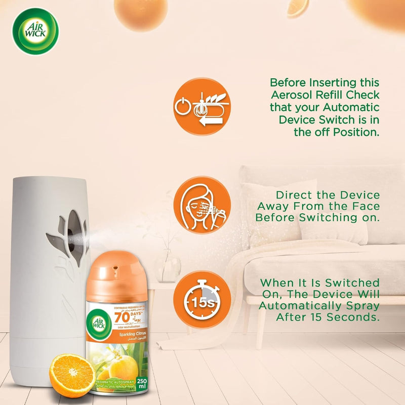 Air Wick Air Freshener Freshmatic Automatic Spray Refill Sparkling Citrus 250ml