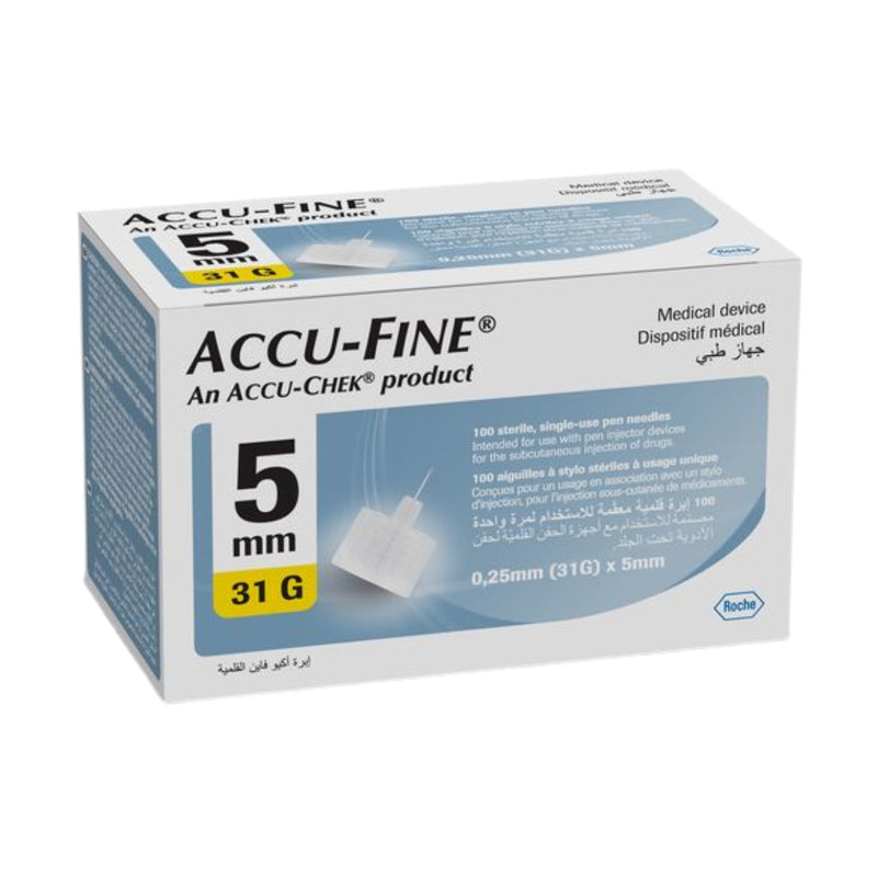Accu-Fine Insulin Pen Needles Sterile 32gx5mm 100 Packs