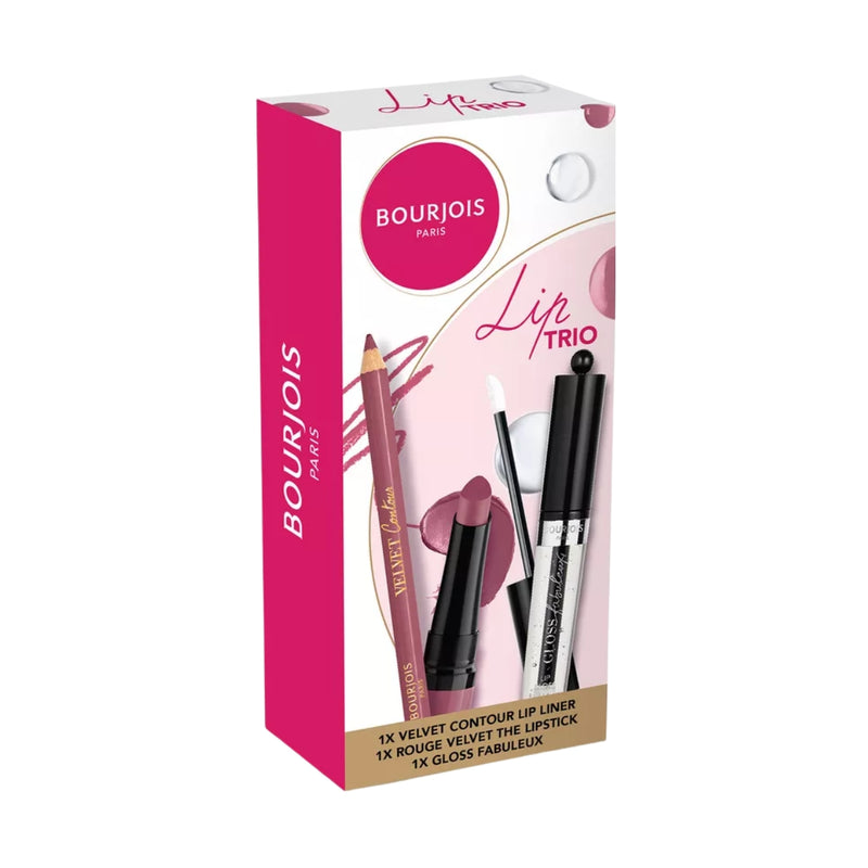 Bourjois Lip Trio Lip Liner + Velvet the Lipstick + Gloss Fabuleux Promo Set