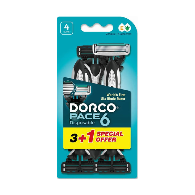 Dorco Razor Disposable Pace 6 Men 3+1 Count