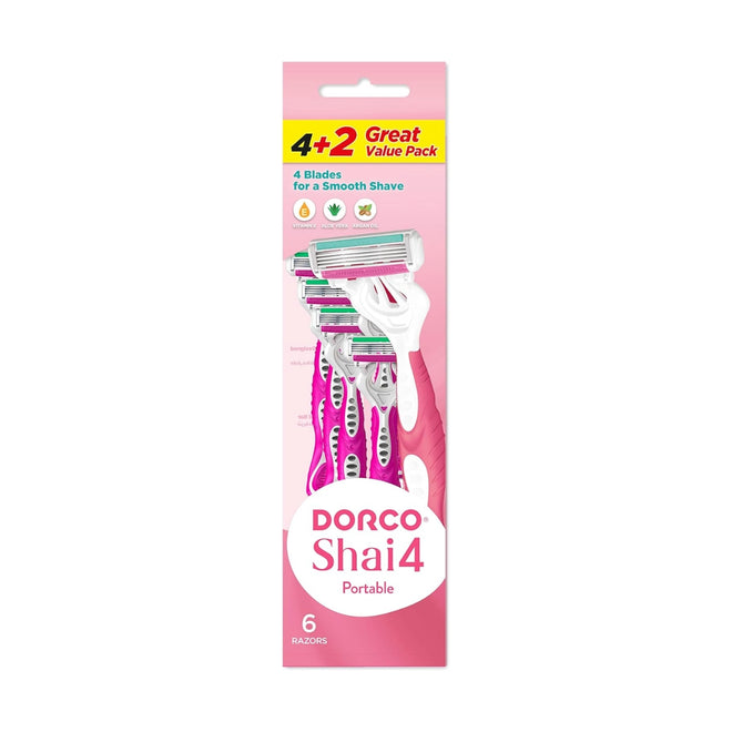 Dorco Razor Disposable Shai 4 Women 4+2 Count