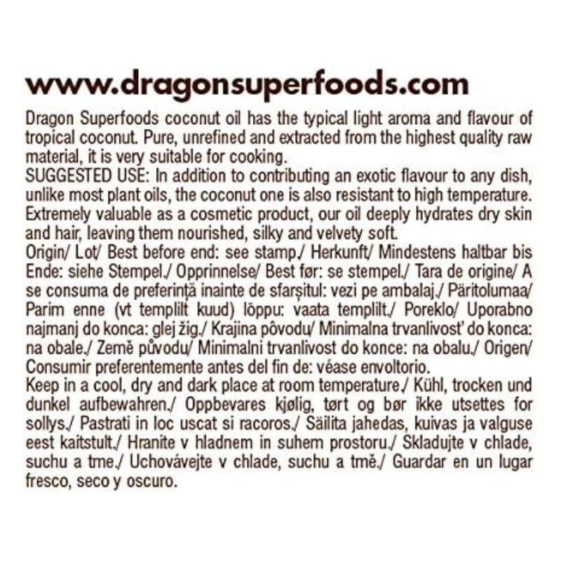 Dragon Superfoods Coconut Oil 1000ml