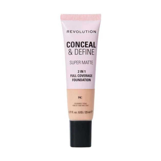 Revolution Makeup Conceal & Define Full Coverage Foundation F4C 23ml
