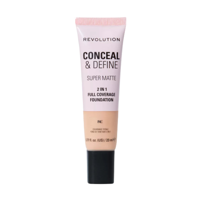 Revolution Makeup Conceal & Define Full Coverage Foundation F4C 23ml