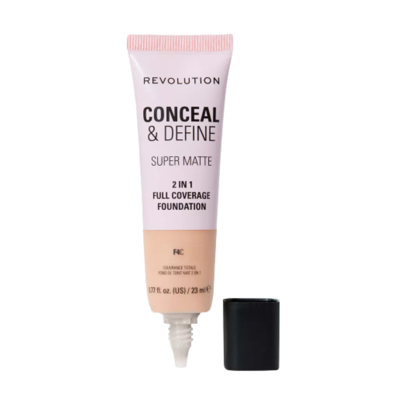 Revolution Makeup Conceal & Define Full Coverage Foundation F4C 23ml