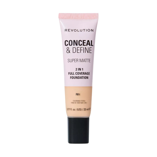 Revolution Makeup Conceal & Define Full Coverage Foundation F6N 23ml