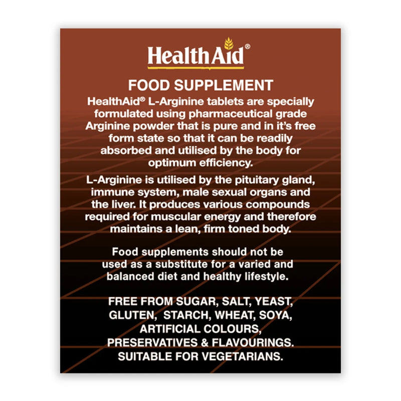 HealthAid L-Arginine 500mg 60 Tablets