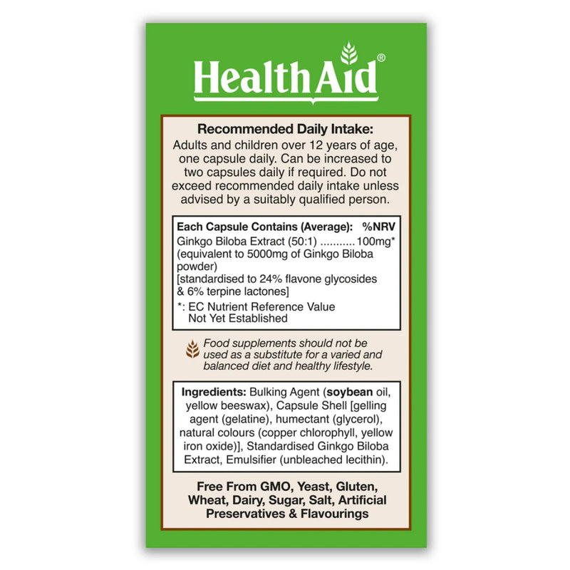 HealthAid GinkoVital 5000mg 30 Capsules