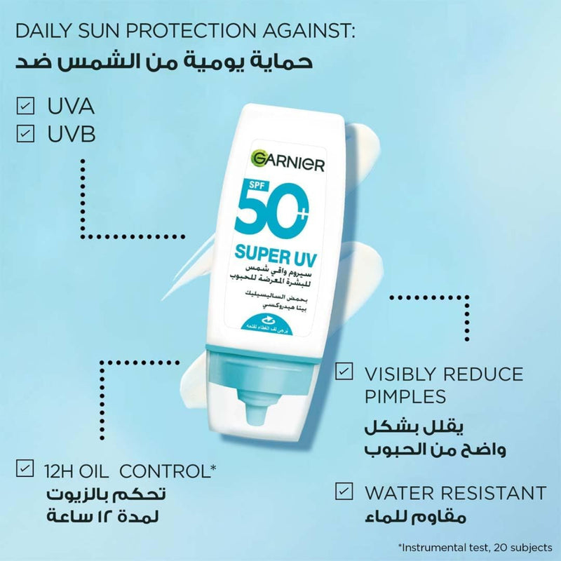 Garnier SkinActive Super UV Invisible Serum Sunscreen SPF 50+ 30ml