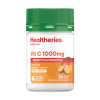 Healtheries Vit C 1000mg Plus Prebiotics & Probiotics 30 Chewable Tablets