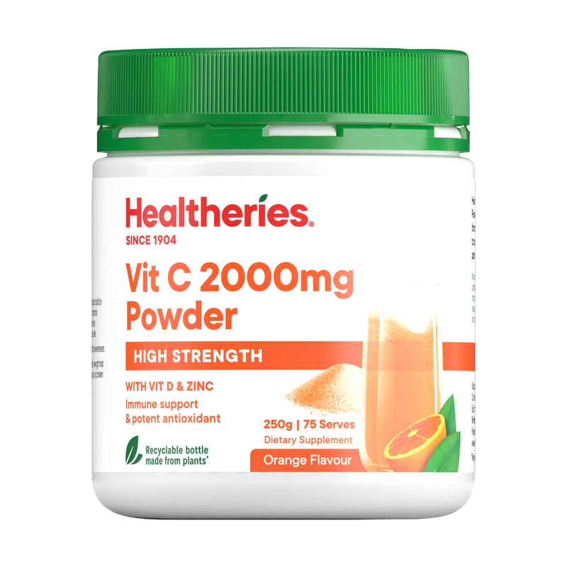 Healtheries Vit C 2000mg with Vit D & Zinc Powder 250g