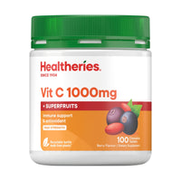 Healtheries Vit C 1000mg Plus Superfruits 100 Chewable Tablets