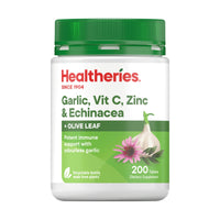 Healtheries Garlic Vit C Zinc & Echinacea with Olive Leaf 200 Tablets