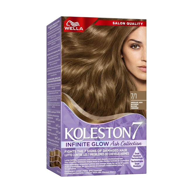 Wella Koleston Infinite Glow Ash Hair Color 7/1 Medium Ash Blonde