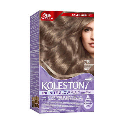 Wella Koleston Infinite Glow Ash Hair Color 7/18 Illuminated Medium Pearl Blonde