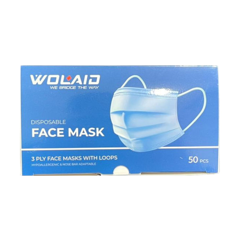 Wolaid Disposable Face Mask 50 Pack