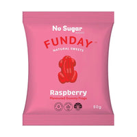 Funday Gummy Raspberry Flavoured Frogs 50g