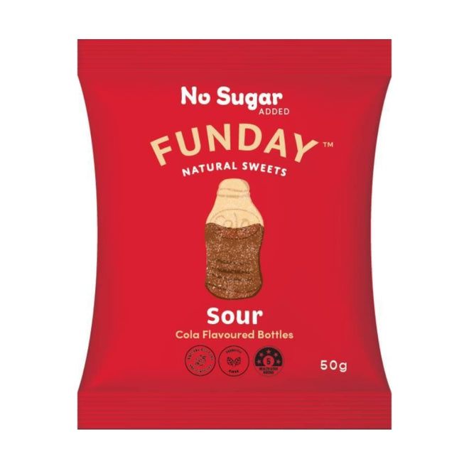 Funday Gummy Sour Cola Bottles 50g