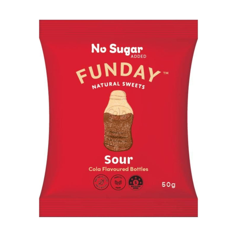 Funday Gummy Sour Cola Bottles 50g
