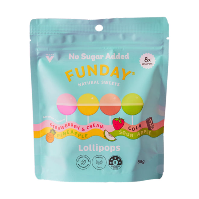 Funday Lollipops Assorted Flavours Share Bag 8x11g