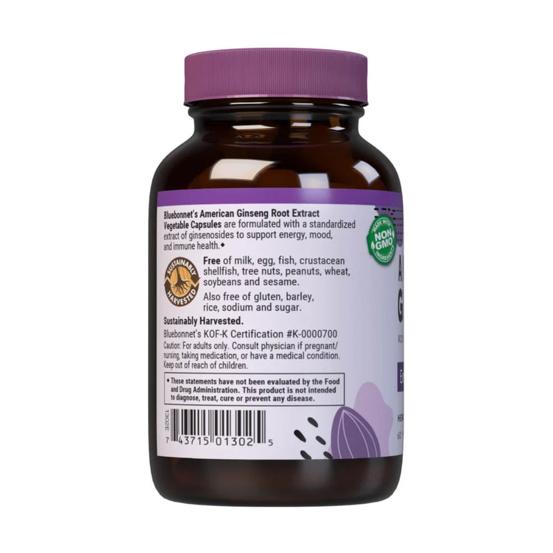 Bluebonnet American Ginseng Root Extract 60 Capsules