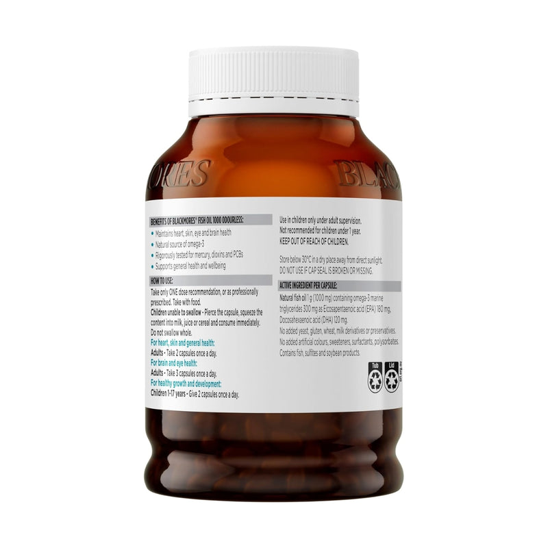 Blackmores Odourless Fish Oil 1000mg 400 Capsules