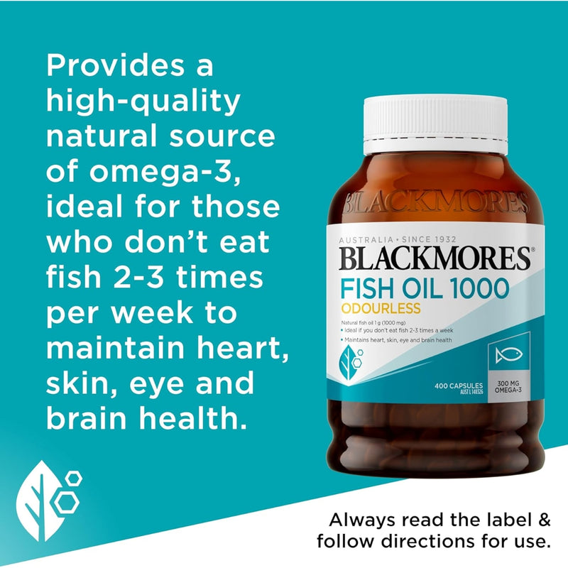 Blackmores Odourless Fish Oil 1000mg 400 Capsules