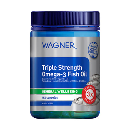 Wagner Vitamins Triple Strength Omega 3 Fish Oil 150 Capsules